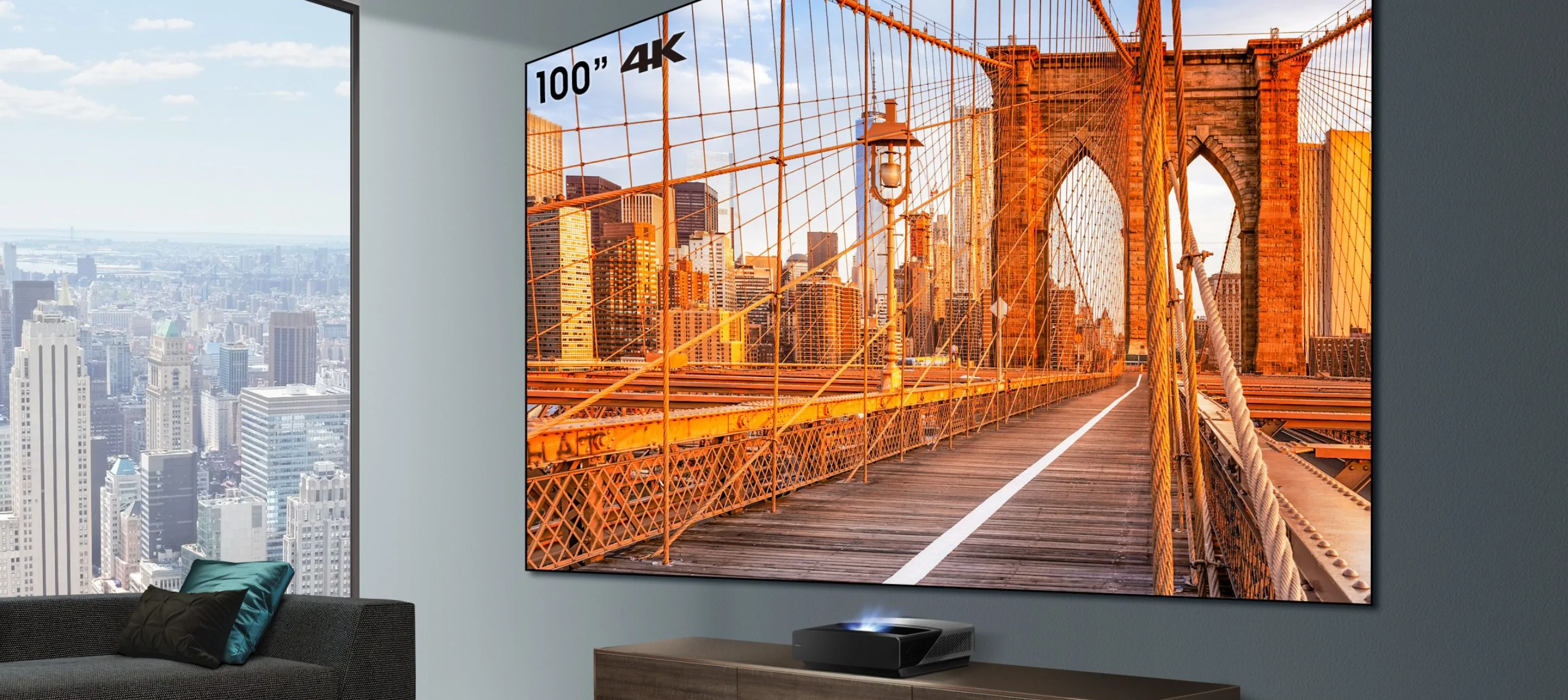 Enjoy 100” Big screen entertainment Enjoy 100” Big screen entertainment